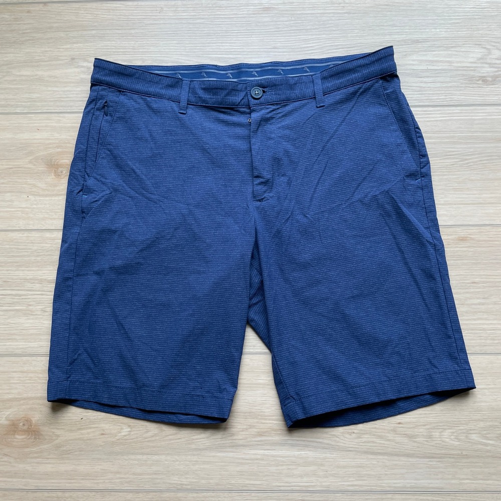 Tommy Bahama Boracay Blue Textured Golf Shorts Mens 35 Stretch Performance